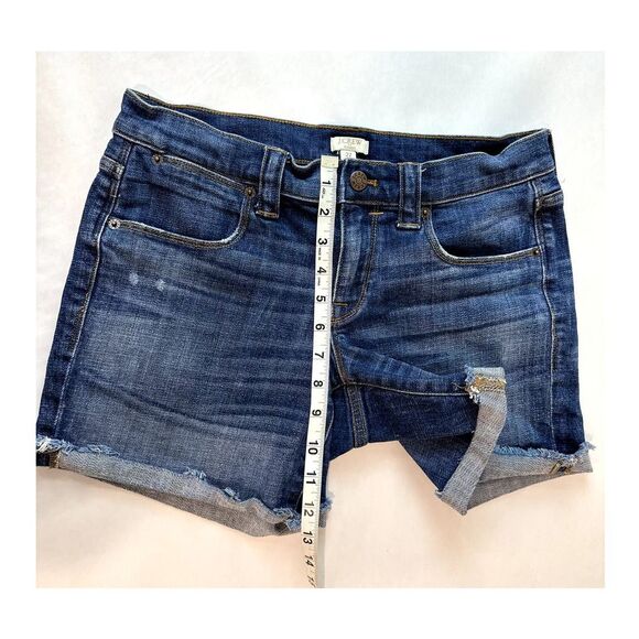 J. Crew Jean Shorts Cut-Offs Stretch Denim Shorts Blue - Size 27 - Picture 4 of 7